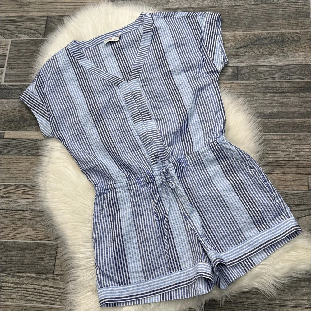 Vineyard Vines Blue and White Striped Romper - Picture 6 of 13